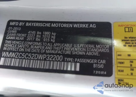 2013 Mini Countryman Cooper S из США, поврежденный, VIN WMWZC5C52DWP32200